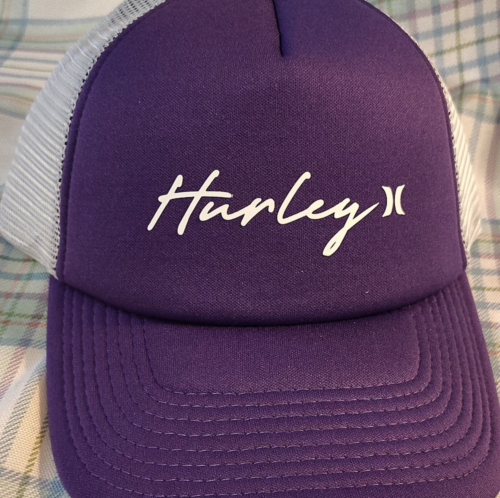 Hurley Icon Trucker Hat Purple White Mesh Back Adjustable One Size Men